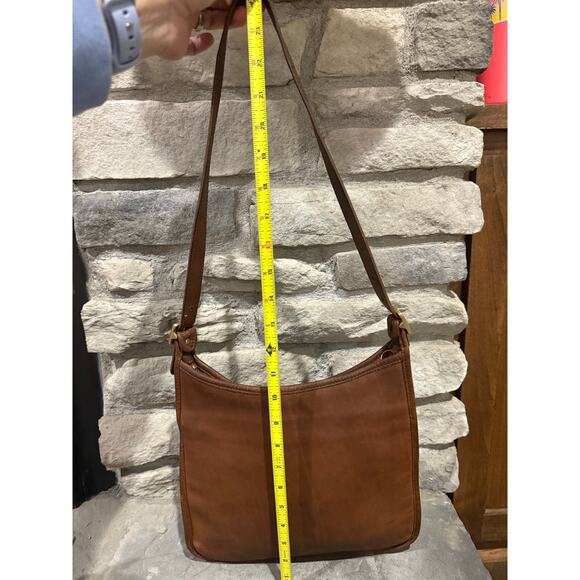 Vintage COACH Andrea Slim Shoulder Bag 9073 Hand Bag Purse Brown Leather Patina - Picture 4 of 16